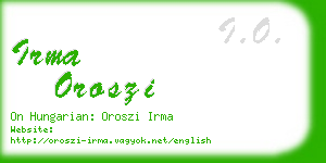 irma oroszi business card